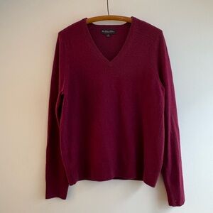 Cashmere v-neck Brooks Brothers sweater in burgundy